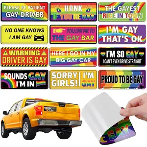 12PCS Pride Funny Car Stickers, Prank Waterproof Sunscreen Self-Adhesive Vinyl Decals, Car Vehicle Decoration, Automotive Decoration, Suitable for Car Windows, Bumpers, Trucks, Motorcycles, Home Decor, and Makes A Great Gift for Friends, Decal for Cars