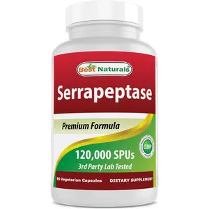Best Naturals Serrapeptase 120,000 SPU 90 Veg Capsules - Dietary Supplement for Healthcare & Wellness