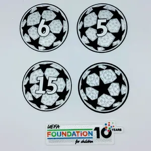 25/26 Uefa Champions Sleeve Badge Iron-On Patch Set Kit