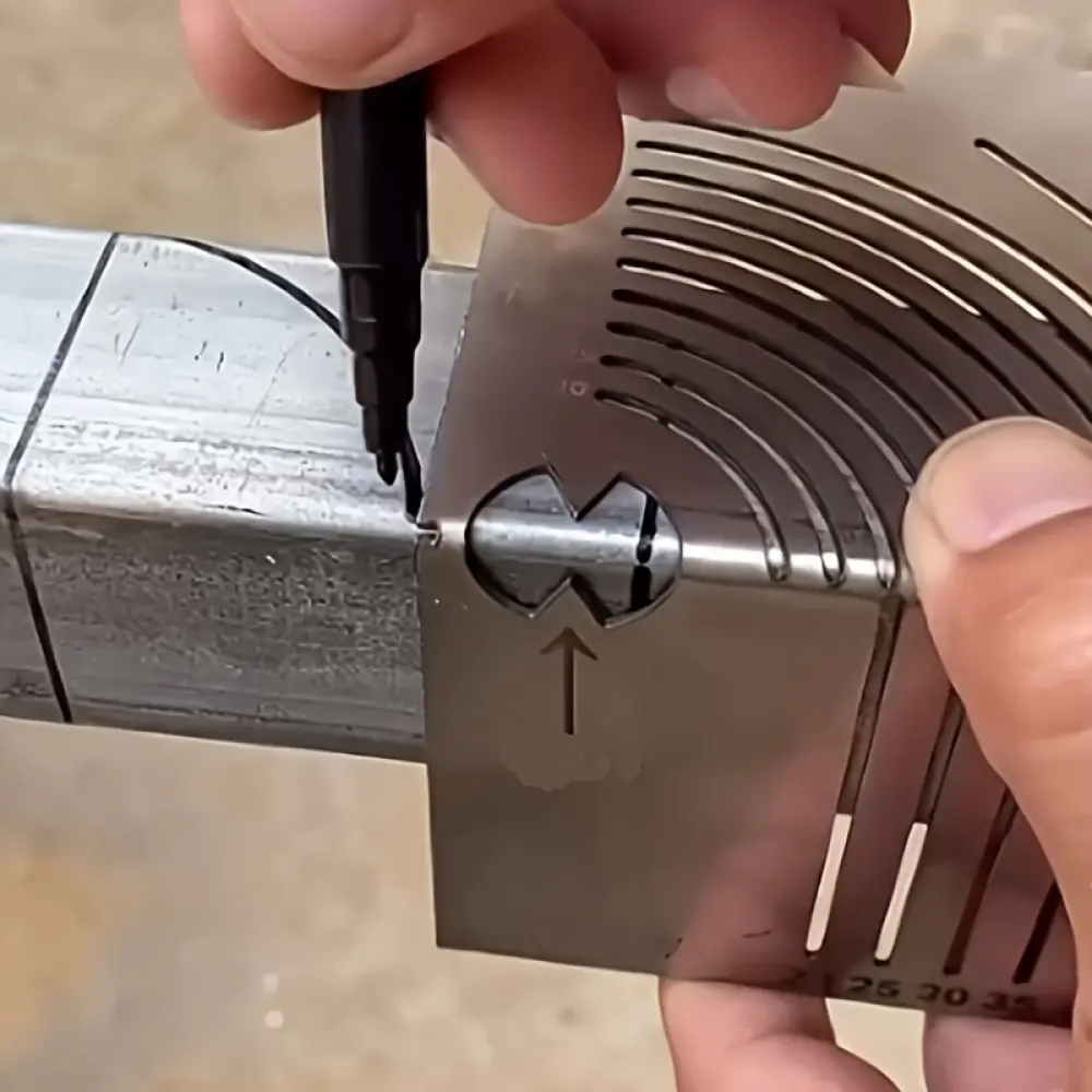 Stainless steel bending radius tool - multifunctional corner bending tool, Measuring ruler, Measuring Instrument, suitable for square pipes, precise angle measurement and marking, suitable for DIY and professionals, durable structure