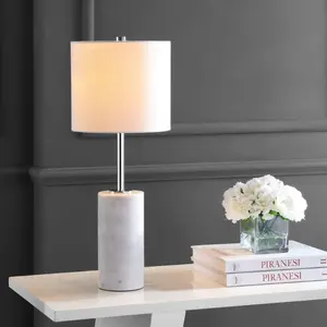 JONATHAN Y Aksel Marble LED Table Lamp , for bedroom, living room, foyer, hallways, dining room, dorms