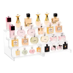 2 Pack 4-Tier Clear Display Risers, Plastic Organizers for Figures, Desktop Display Stand for Decoration and Organization  Racks