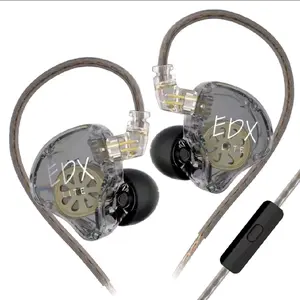 ​KZ EDX Lite Hi-Fi Wired In-Ear Monitors - Professional Magnetic Dynamic Driver Gaming Earphones with HD Microphone, Noise Isolating Sports Earbuds for PC, PS5, Switch & Mobile - Clear, Grey, Green Variants  KZ EDX Lite