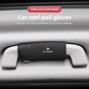 2Pcs Car Suede Leather Roof Handle Protective Cover For Citroen C5X e-C4 X e-C3 C4 C3 C5 Berlingo C-Elysee C-Crosser C1 C6 C2