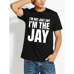 Funny "I'm The Jay" Graphic T-Shirt for Men & Women |   100% Black & White Statement Tee with Jay Bird Design, Casual Crew Neck Short Sleeve Shirt, Plus  - Perfect Gift for Dads, Friends, Family - Everyday Comfort & Outdoor Apparel
