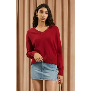 Beverly and Beck Women's Eliza V-Neck Pullover Sweater