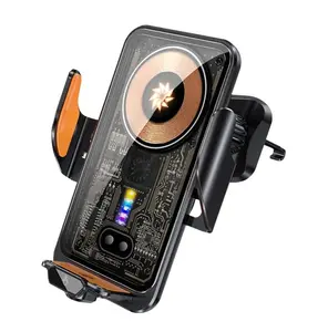 120W Fast Wireless Charging Car Phone Holder Mount - Auto Sensor Auto-Clamping Air Vent Stand, 360° Rotatable for Navigation, Compatible with Most iOS & Android Smartphones