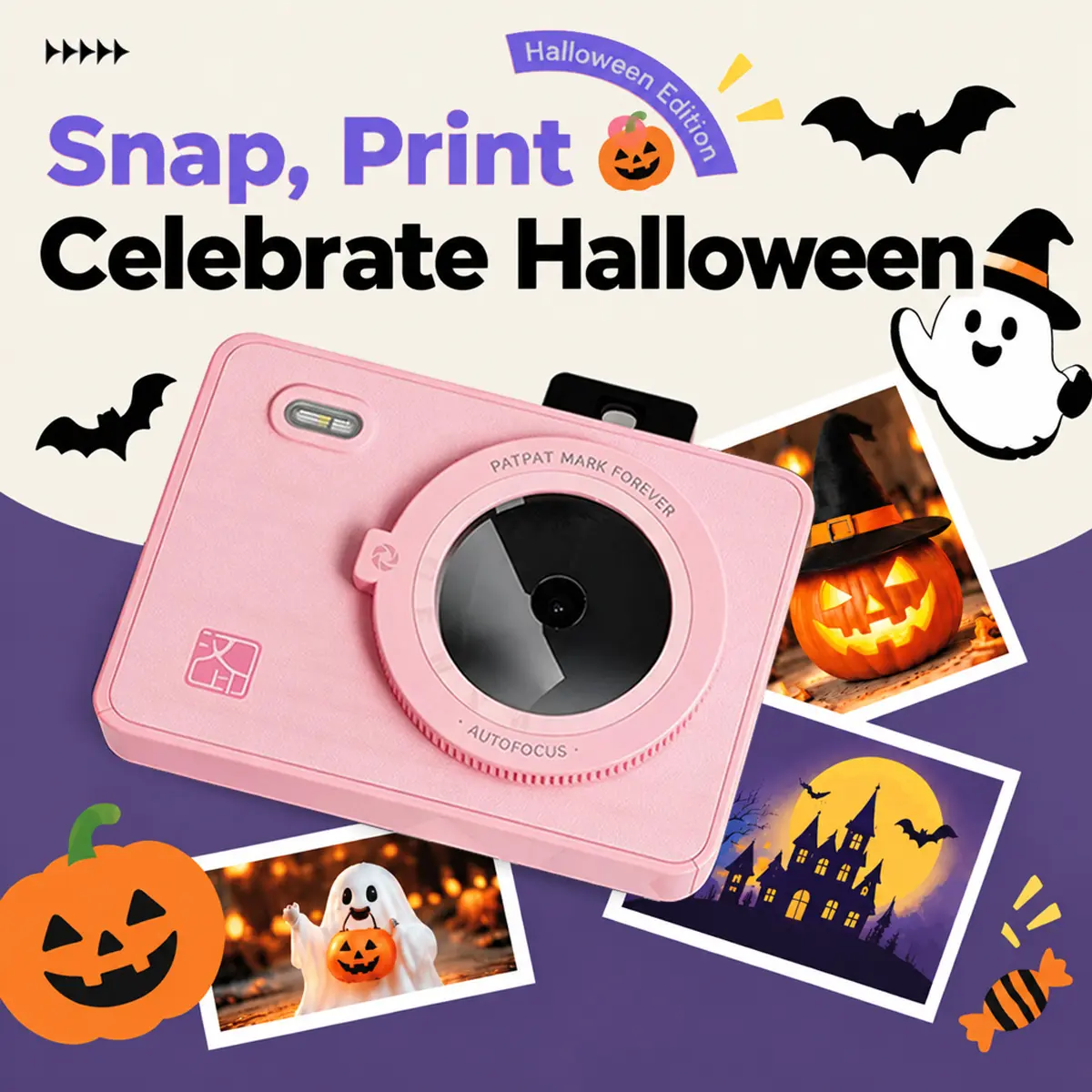 Hanin Z5S Instant Print Camera & 2x3 Portable Bluetooth Photo Printer for iPhone & Android, Full-Color Dye-Sub Ink-Free Printing, Print from Phone or Camera, for Travel, Party, Couple & Family Photos, GiftedInLove
