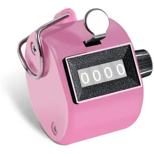 Clicker Counter Handheld Tally Counter 4-Digit Number Counter, 2 Pack Hand Mechanical Counters Clickers Pitch Umpire Click Counter for Coaching, Knitting, People, Lap, Fishing, Golf,