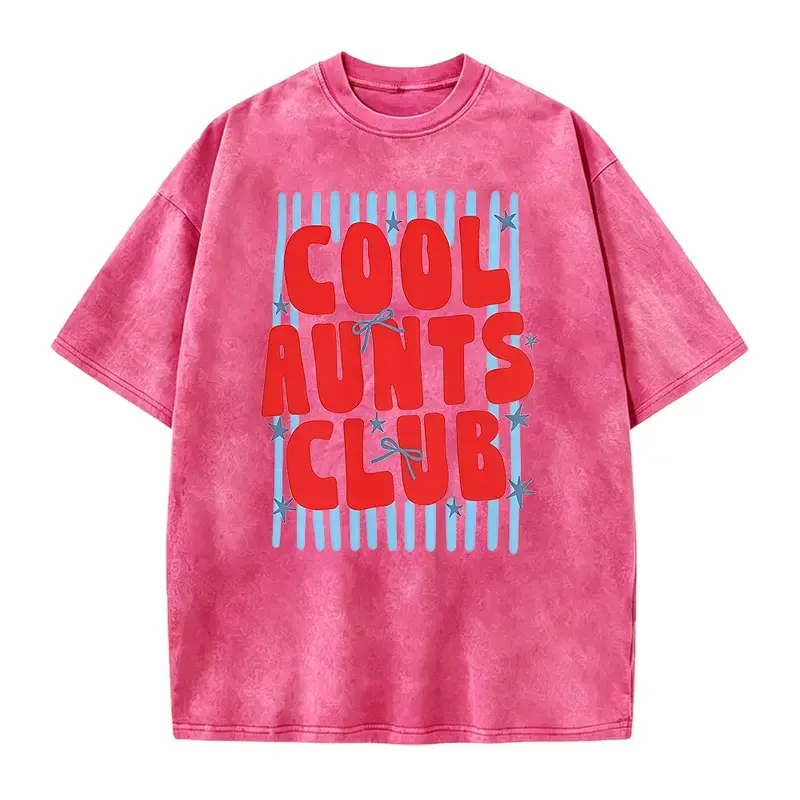 Women's Short-Sleeve Basic Solid Cool Aunts Club Shirt - Patriotic Auntie Tee, Funny Graphic Tee, Smooth Seamless Casual Soft Gift for Aunt