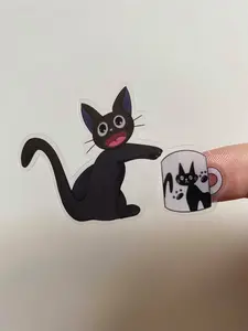 Clear Black Cat Vinyl Sticker / Howls Moving Castle / Howl and Sophie / Studio Ghibli / Stickers / Studio Ghibli Stickers  (One Piece only)