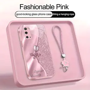 Suitable for [Galaxy S20 5g] high-end phone case🥰，drop-resistant and fingerprint-resistant，Includes a free four-leaf clover lanyard. Features a premium, minimalist printed design—not sequins YM99