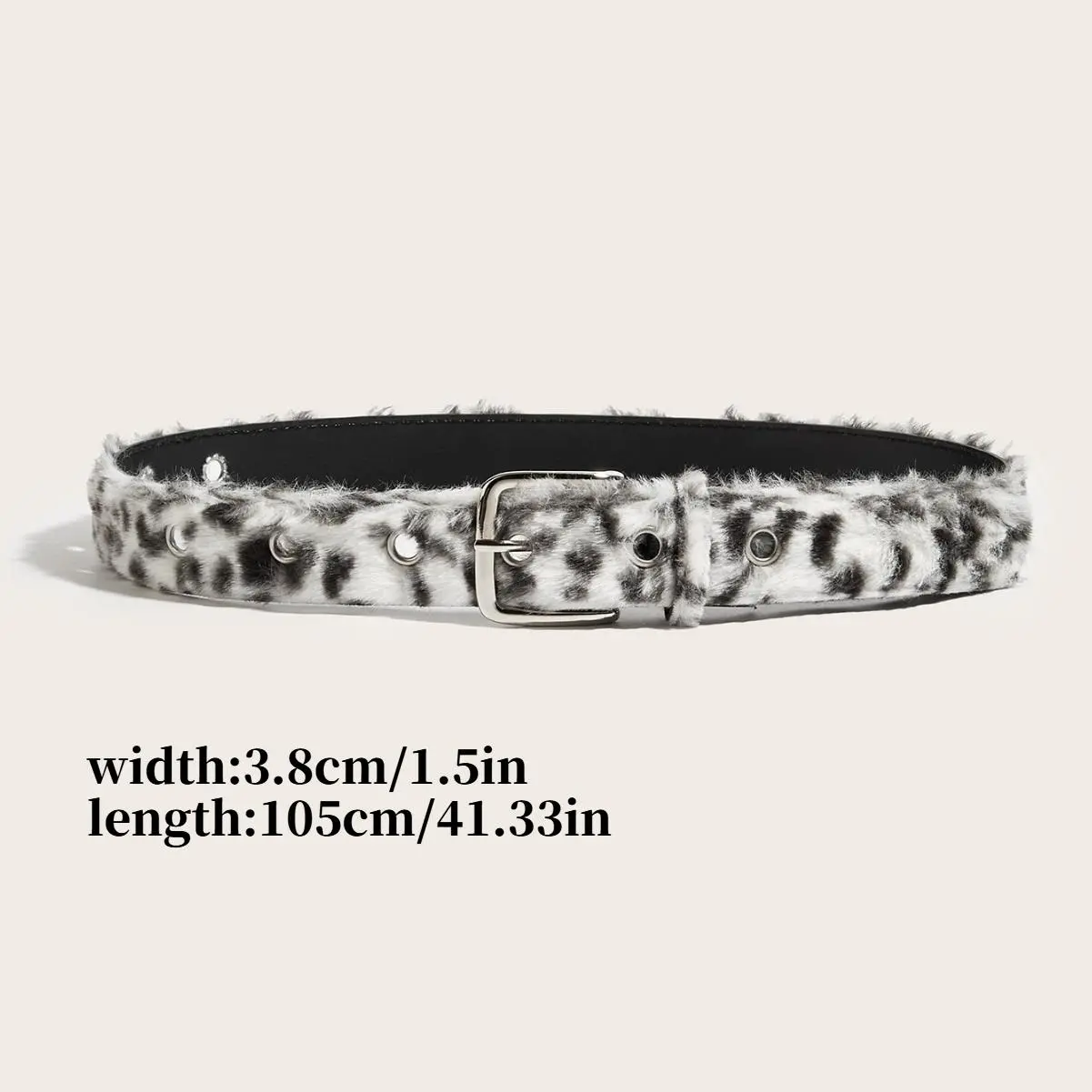 Faux Fur Leopard Print Belt with Buckle for Women - Trendy Y2K Waist Accessory Axesoria Faux Fur Leopard Print Belt in Blue at Amazon  main image 2