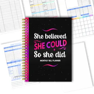 A planned budget notebook and record keeper, a journal for financial planning by planners, office supplies notebook, with durable spiral binding, 5.5*8.3 inches