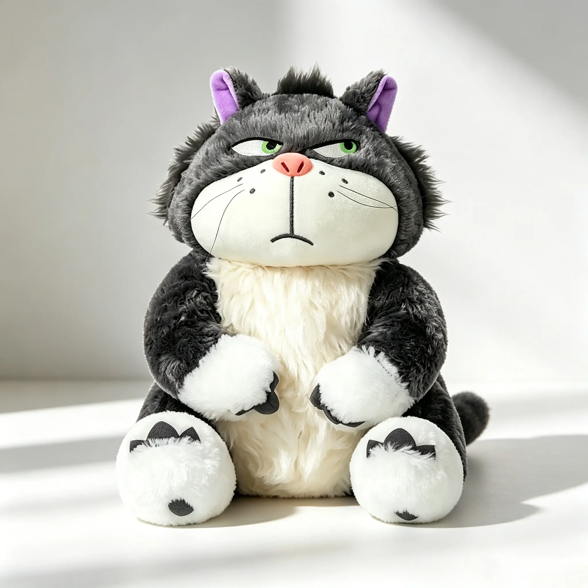 Creative Angry Lucifer Cat Plush Doll, Funny Cartoon Grumpy Cat Stuffed Plushie, Soft Cute Animal Toy, Sweet Holiday & Birthday Gift for Girls