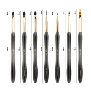 APRÉS Precision Gel Nail Art Brushes - 7 Types of Shaped Design for Detailed Techniques & BPT Fiber Bristles - Individual Brush for Fine Lines & Structure