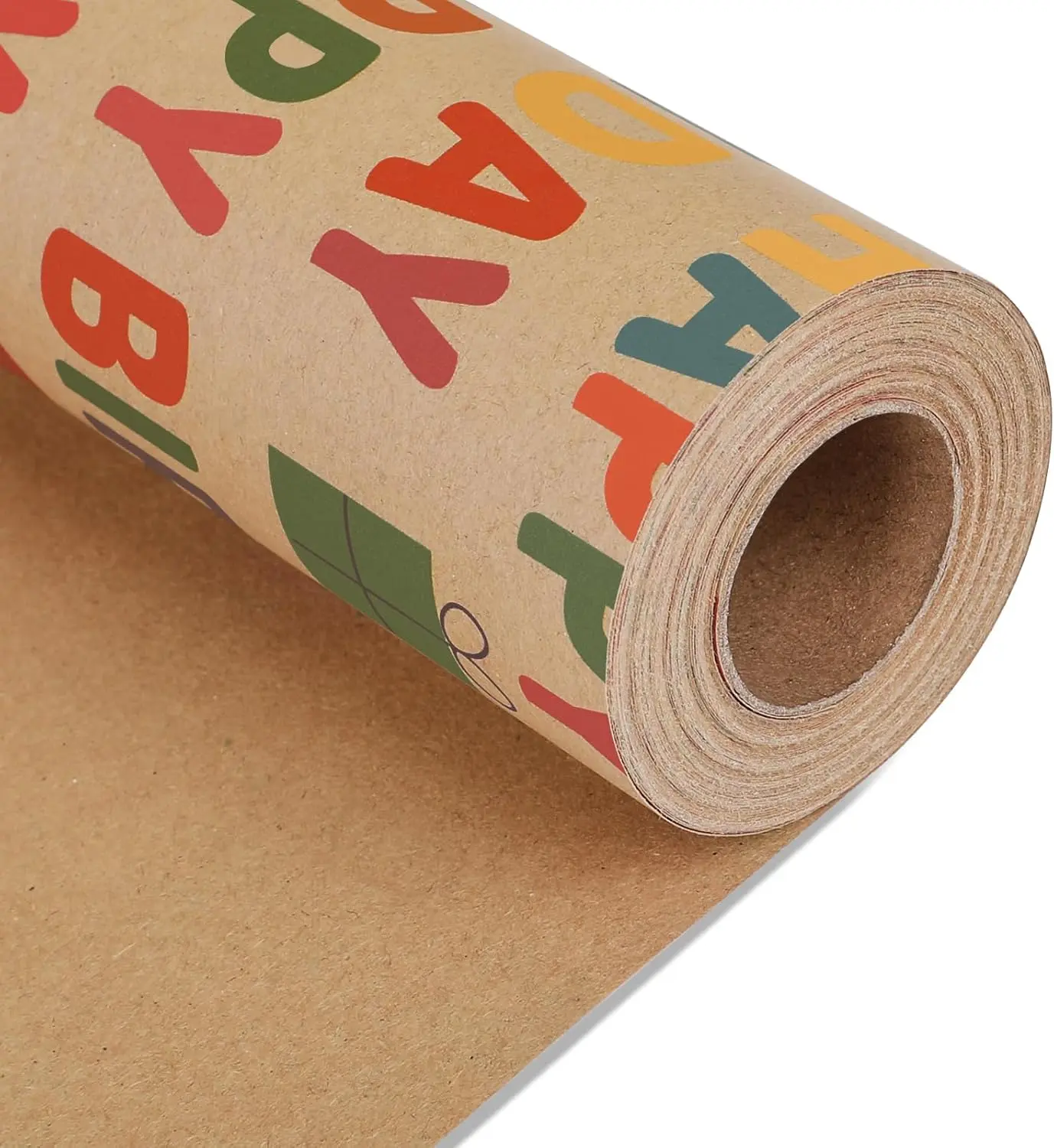 Birthday Wrapping Paper,Gift Wrapping Paper Roll,Kraft Wrapping Paper-17 inch X 32.8 Feet Per roll,Colorful Happy Birthday Pattern For Boys Girls, Perfect For Birthdays Party, Baby Shower