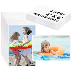 BESARME 4x6 Photo Sleeves, 120 Pack Photocard Sleeves Top Loading Card Sleeves, Soft Clear PVC - Protectors for Photography Enthusiasts, Families, Organizers, Easy Categorization and Display