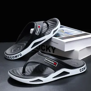 Men's Slippers Summer Man Sandals Flip Flops PVC Soft-soled Beach Shoes Pinch Summer Outdoor Sanding Leisure Trend Couple Indoor