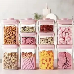 Tupperware Serve & Store 4- One Touch Canister Set Airtight Pink Color