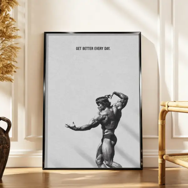Arnold Schwarzenegger Poster, Motivational Poster, Sports Motivation Wall Art, Weightlifting Quote, Inspirational Quote, Home Gym Print