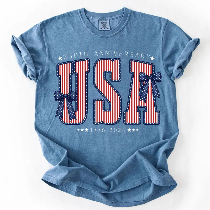 Women's Fitted Ring-Spun Cotton Crew Neck Split Tank Top Tee - Retro Chic, Breathable, Soft, Short-Sleeve, USA 250th Anniversary 1776-2026 Semiquincentennial 4th of July, 25th Anniversary, Casual America-Themed Patriotic American Graphic Basic Top