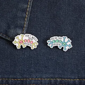New spring 2026 brooch -2PCS cartoon inspired badge pin - You have unlimited potential - Cartoon brooch, metal material, suitable for decoration on backpacks and clothing, exquisite gift, perfect for giving gifts