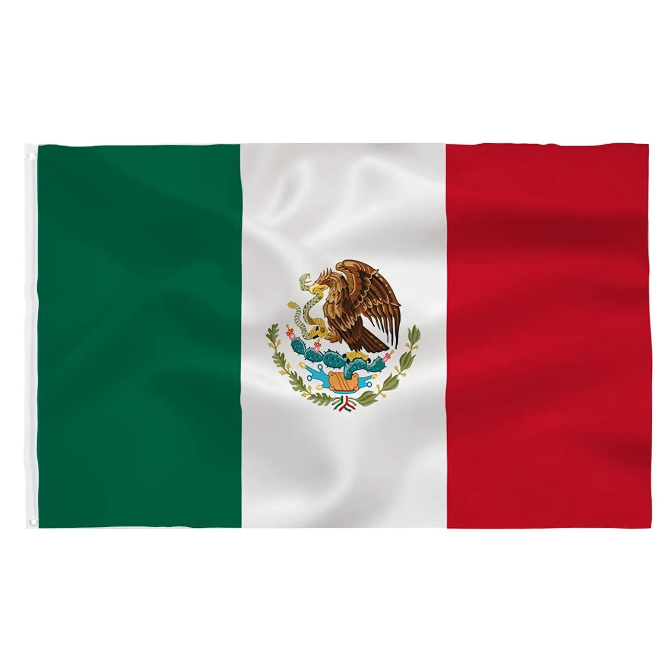 Mexican Single-Sided Flag Tapestry, Mexican Decor, Indoor/Outdoor Quality Polyester with Vivid Colors, Brass Grommets for Home Decor