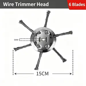 Lawn mower steel wire head; steel wire grass trimmer head; wheel brushcutter attachment; nylon brush cutter disc; lawn mower blade assembly set Cutting Garden Parts
