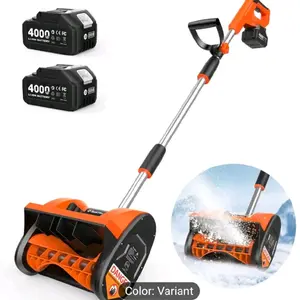 Snow Shovel Cordless 20V 12 Inch Electric Snow Blower | 2 X 4.0Ah Replaceable Batteries, Fast Charger, Up to 50 Mins Runtime, Directional Plate, Adjustable Front Handle, Made of Polyethylene Terephthalate