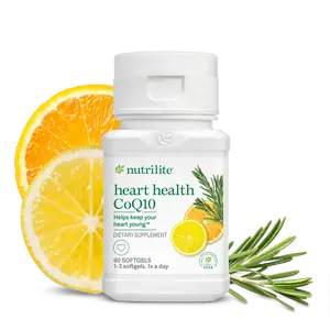 Nutrilite CoQ10 Heart Wellness Softgels 60 Count Daily Cellular Energy & Heart Support Supplement with Rosemary & Citrus Extracts for Natural Vitality - Healthcare