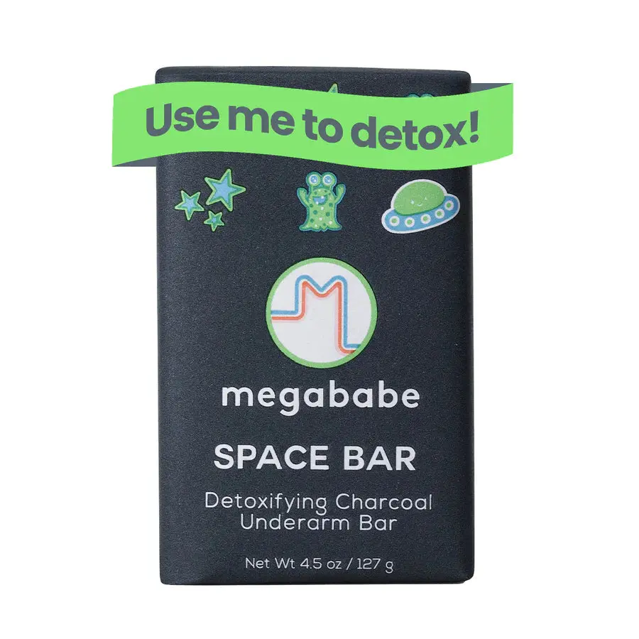 Megababe Underarm Bar Soap - Space Bar | With Detoxifying Charcoal for Odor Control | 3.5 oz Megababe Underarm Bar Soap - Space Bar | With Detoxifying Charcoal for Odor Control | 3.5 oz