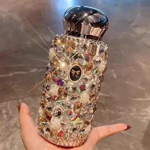 Water bottle souvenir: 304 stainless steel diamond-inlaid insulated cup for ladies with elegant appearance, as a gift.