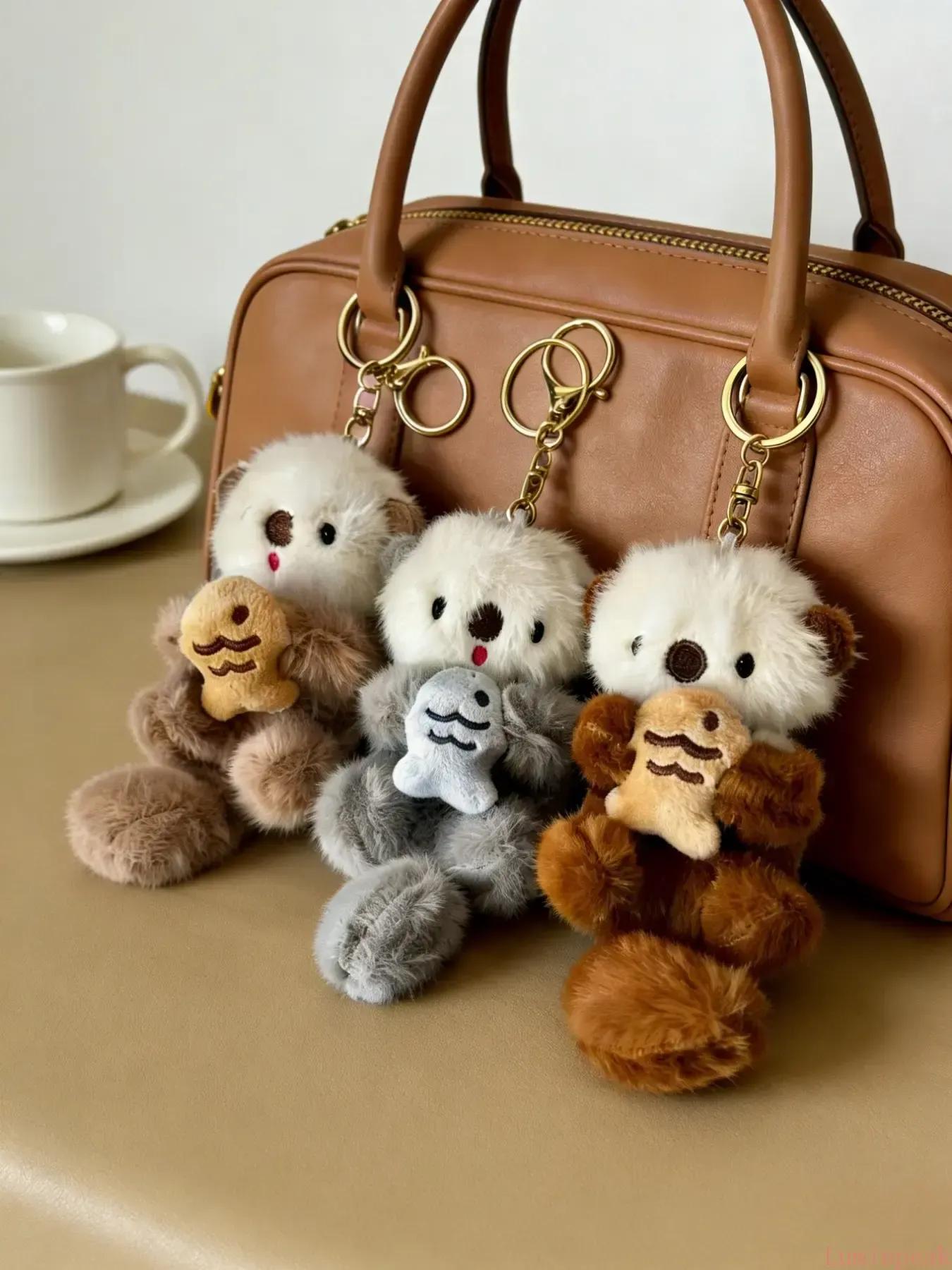 Otter Keychain & Bag Charm，Stylish Ring Pendant For Handbags And Backpacks，Delicate Otter Themed Accessory For Animal Lovers Daily Decoration And Personal Matching