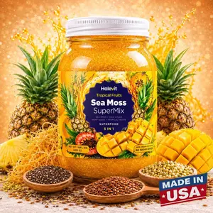 Halevit Sea Moss SuperMix – 5-in-1 (Chia, Flax, Hemp, Mango & Pineapple) – Energy, Immunity, Digestion – Made in USA