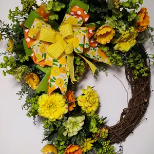 Summer Yellow Grape Vine Wreath