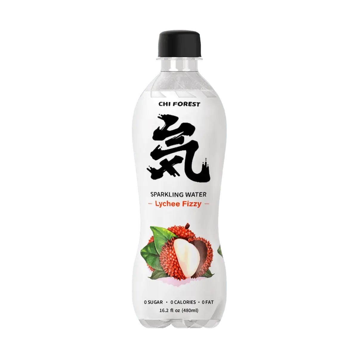 Chi Forest Genki FOREST Lychee Fizzy Sparling Water in Bottle, 0 Sugar and 0 Calories Carbonated Water, 16.2fl oz