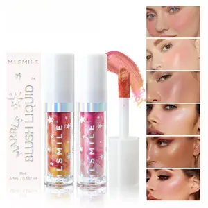 6-shade waterproof and sweat-resistant liquid highlighter, liquid blush, liquid highlighter, 2-in-1 blush and highlighter, fine-shimmer blush, pearlescent highlighter, facial brightener, energising blush, dewy-skin highlighter