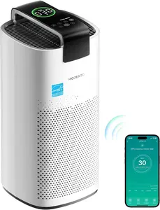 MORENTO 7566 Large Air Purifier, HEPA filter to filter airborne particles, Handheld Home Air Purifier, Suitable for large family rooms up to 2050 square feet, with PM 2.5 air quality sensor, Smart WiFi and sleep mode,