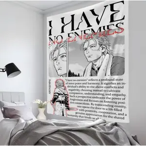 Anime Comics Tapestry Room Decor V-Vinland Sagas Wall Cloth Party Hanging Background Room Decor Baby Room 60X40 Linen Decorative summerwins,summerwins
