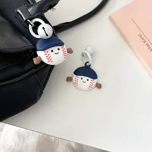 Cute Expression Hat Baseball Style AirTag Protective Case, Pet Tracker Keychain Accessory, Anti-Lost AirTag Holder for Apple, Protection