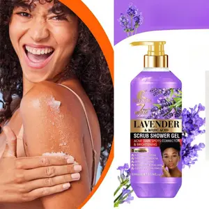 Extra-large Lavender SCRUB EXFOLIATING CLEANSING SHOWER GEL 1000ML Moisturizing and moisturizing skin lasting fragrance all seasons whole family large capacity shower gel,For the entire family to use, Body Care, Moisturizing Body Wash