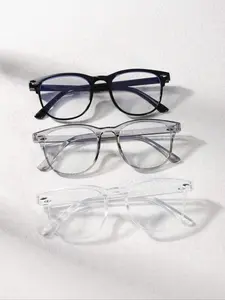 Men's Classic Square Frame Eyeglasses, Fashion Eyeglasses for Work, Daily Clothing Decor, Perfect for Student Daily Use, Stylish Square Frames, Trendy Casual Eyeglasses, Fashionable Frames Glasses, Fashion Eyewear