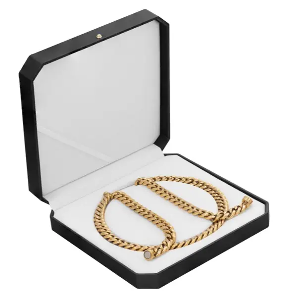 IGE 24k Gold Plated Cuban Link Chain Necklace – Luxury Designer Gold Necklace for Men, Fashionable Cuban Link Jewelry for Collectors