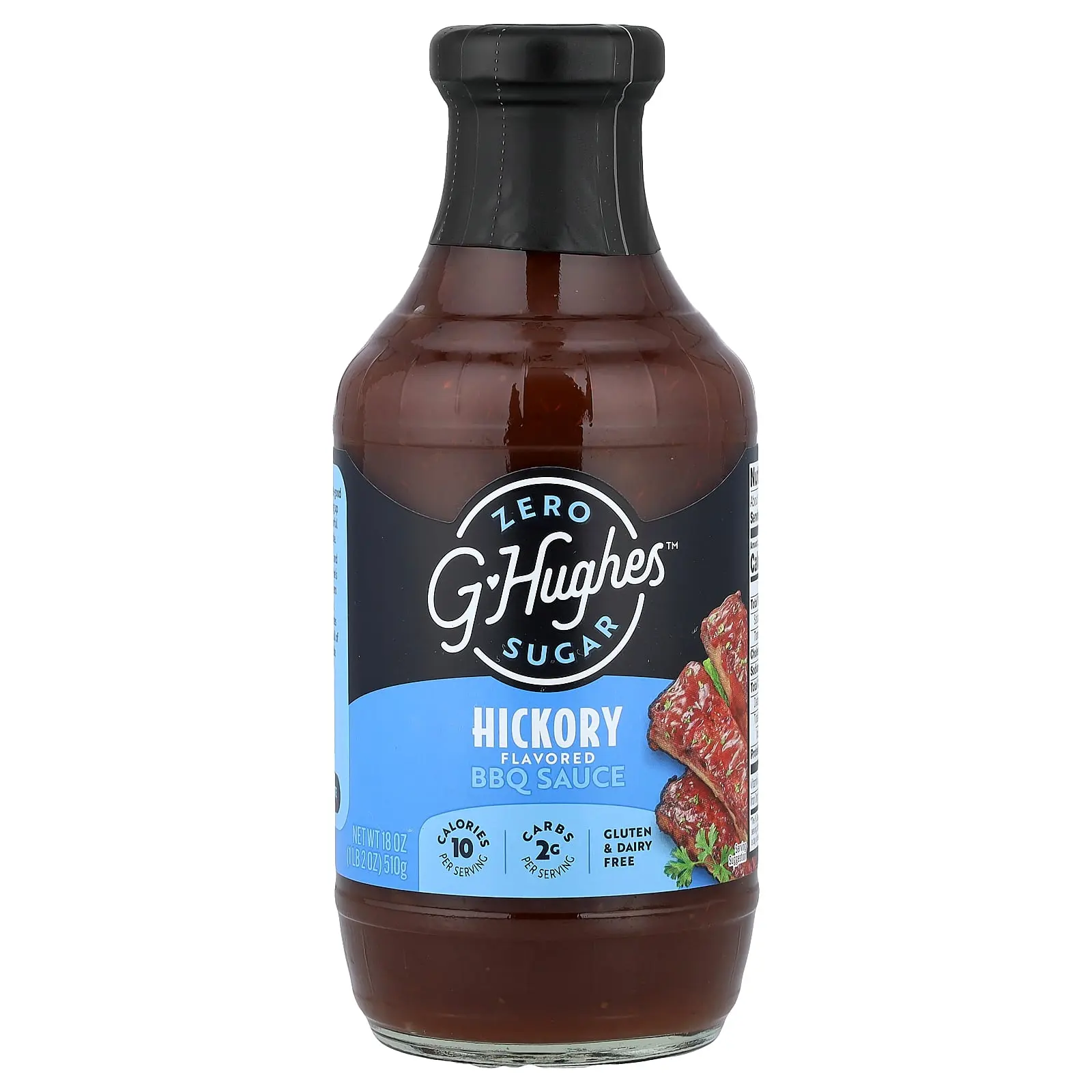 G Hughes Zero Sugar BBQ Sauce, Hickory, 18 oz (510 g)