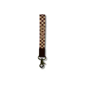 Bronzite Plaid - Keychain Wristlet