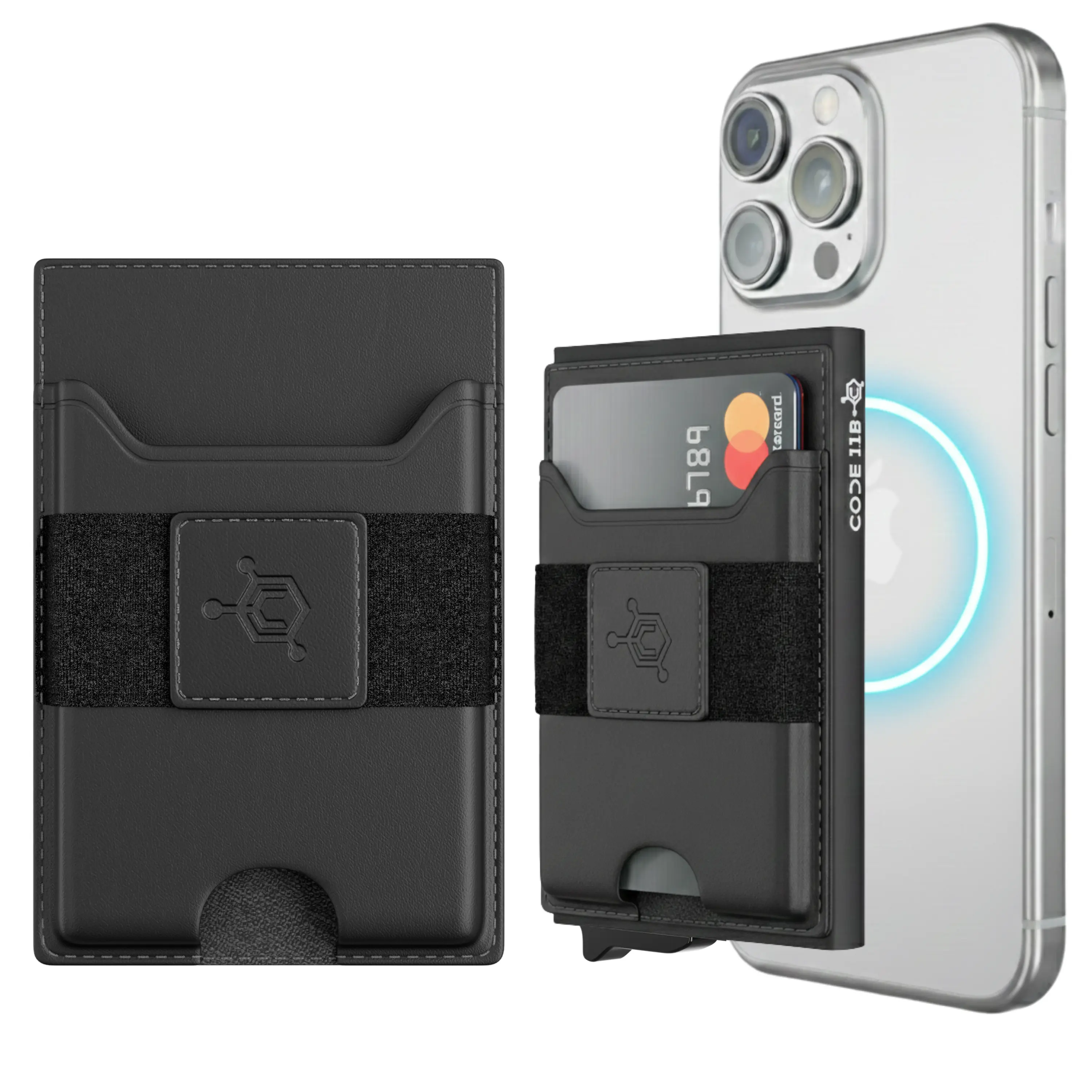 CODE 118 Mag Pouch - Slim Leather Card Holder for CODE 118 Wallet - Full Grain Leather Pouch Holds 4 Extra Cards + Cash (Wallet Not Included)