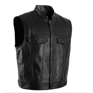 Men's Plus Size Vest Skull Leather Jacket Stylish Cool Short Cool fashion Can be used with raincoat