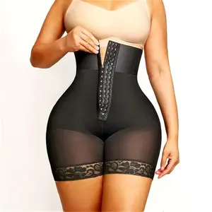 Strapless Fajas for Women Tummy Control Body Shaper Shorts with Butt Lifter & Zipper Crotch High Waist Lace Trim Black Womenswear