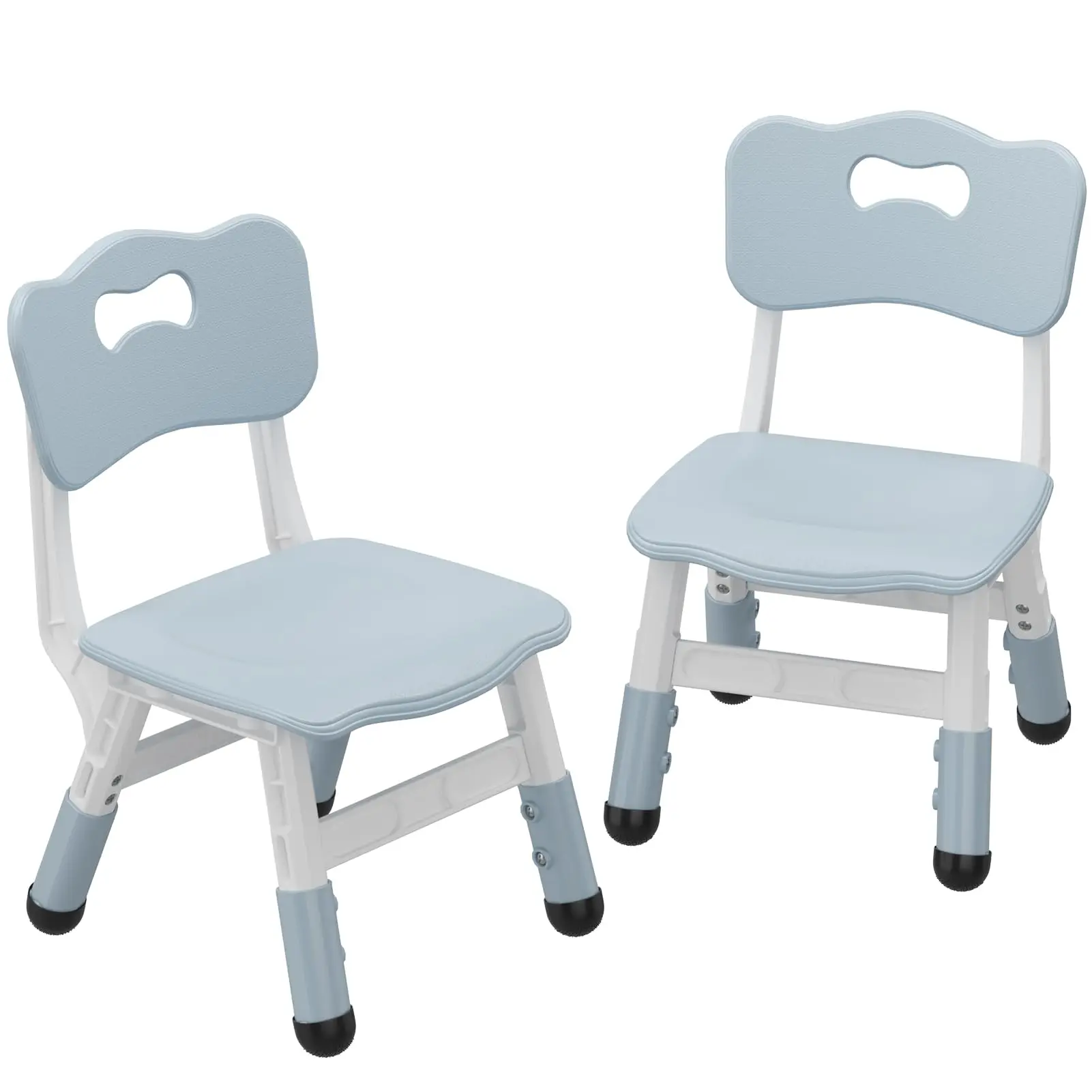 Chair, 3 Level Height Adjustable Kid Chair, Plastic Toddler Chairs Suitable for Home Family Classroom Nursery Indoor Use (2 Pack, Natural)